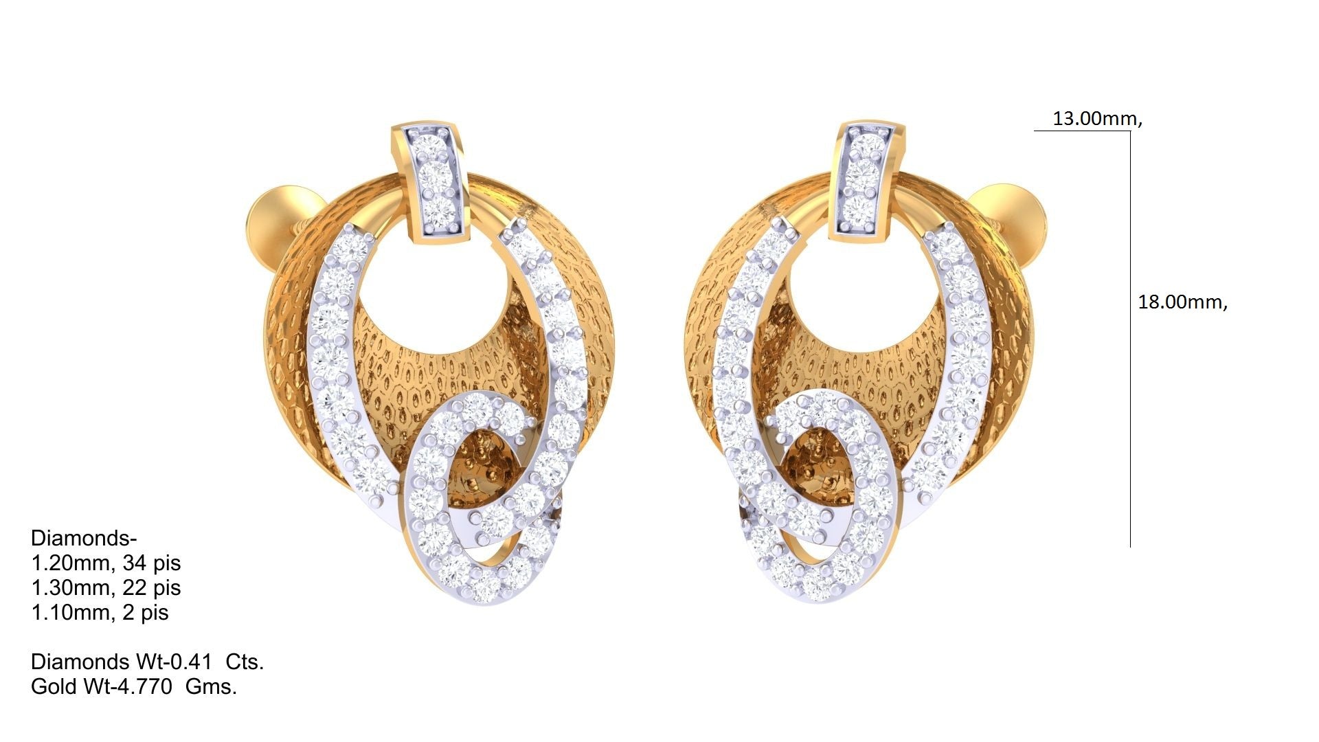 Elegant Spiral Glamour Stud Earrings