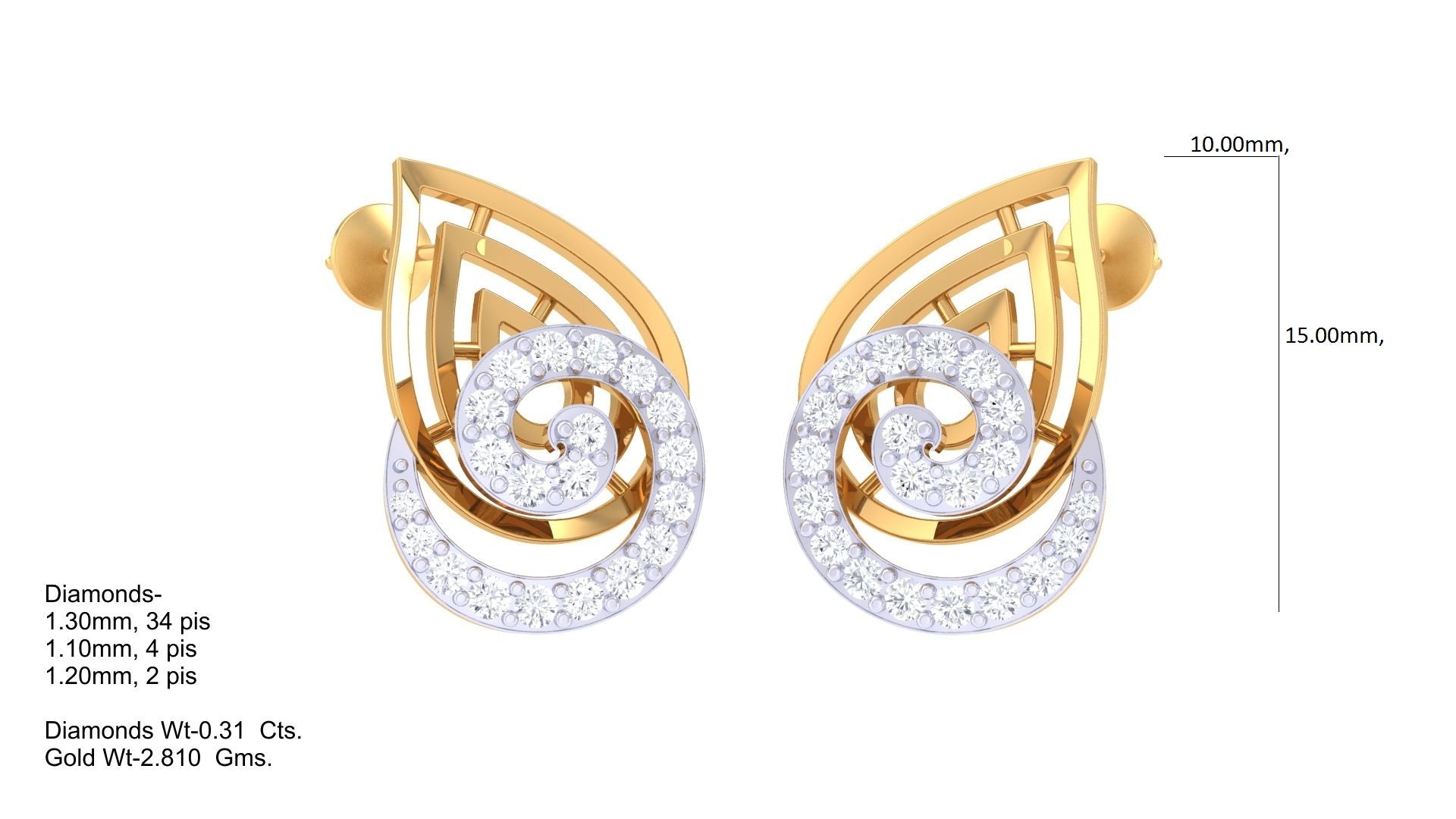 Swirling Leaf Diamond Shine Earrings