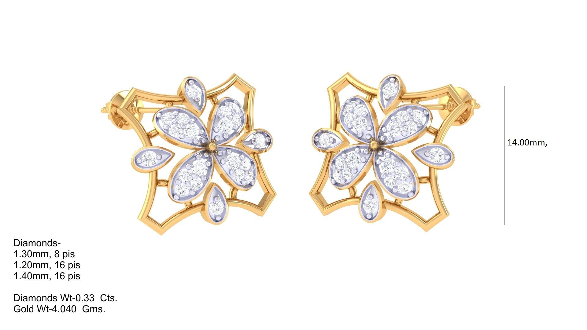 Delicate Floral Diamond Accent Earrings