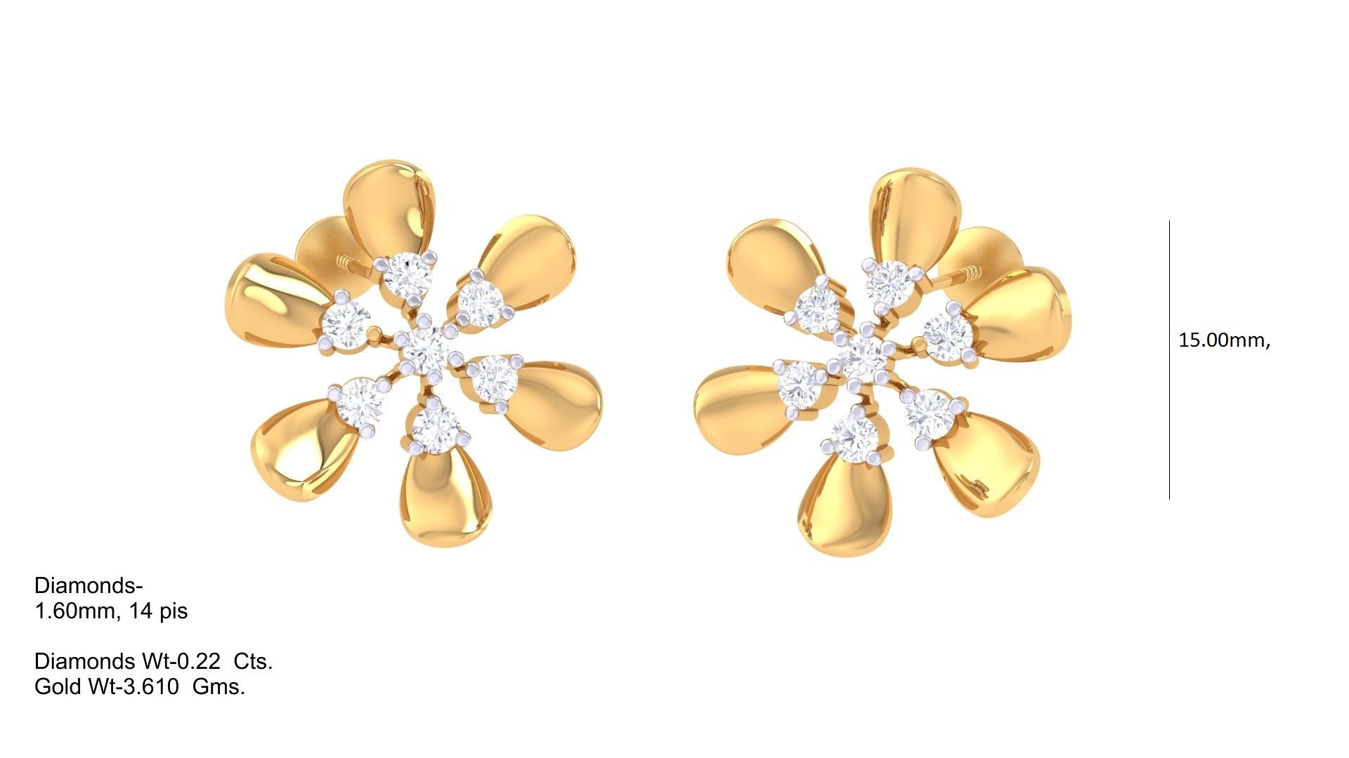 Elegant Blooming Diamond Center Earrings