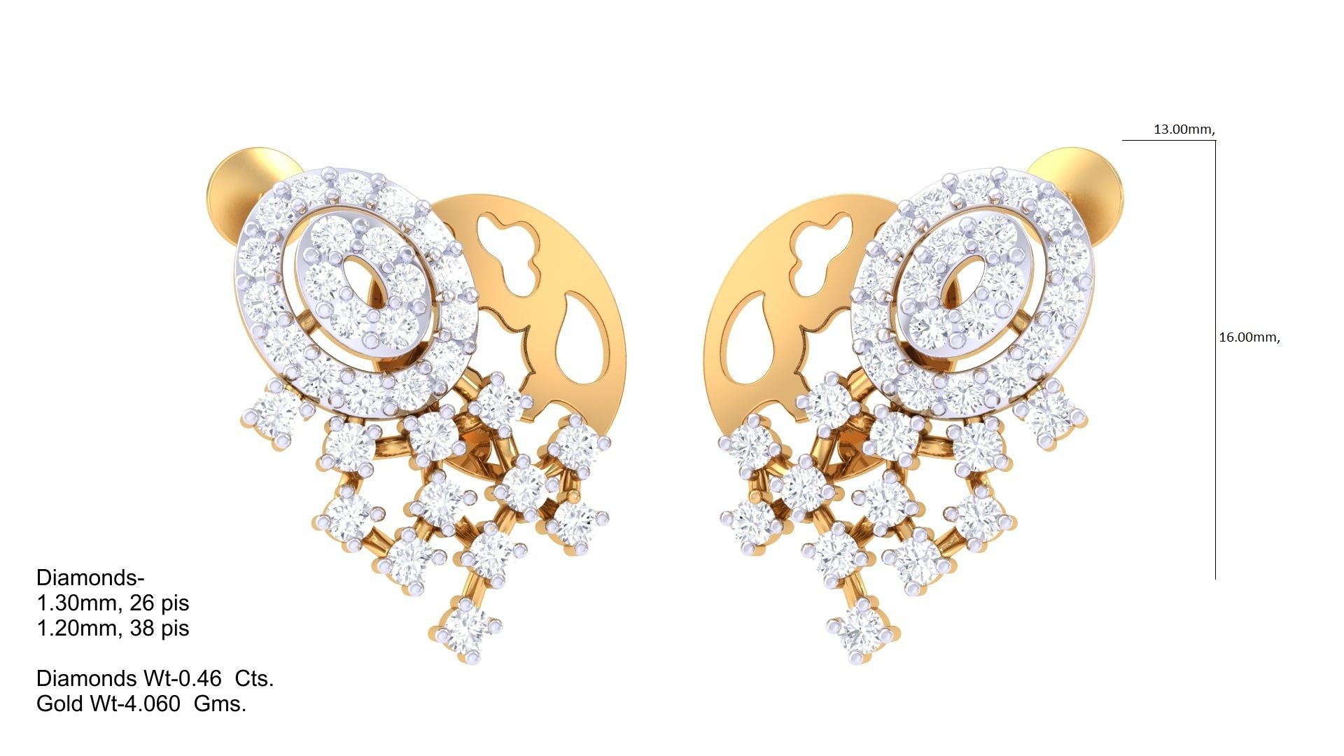 Chandelier Circle Cascade Leaf Earrings