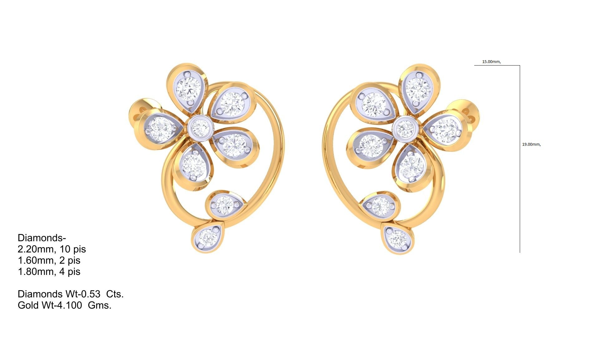 Delicate Petal Diamond Earrings