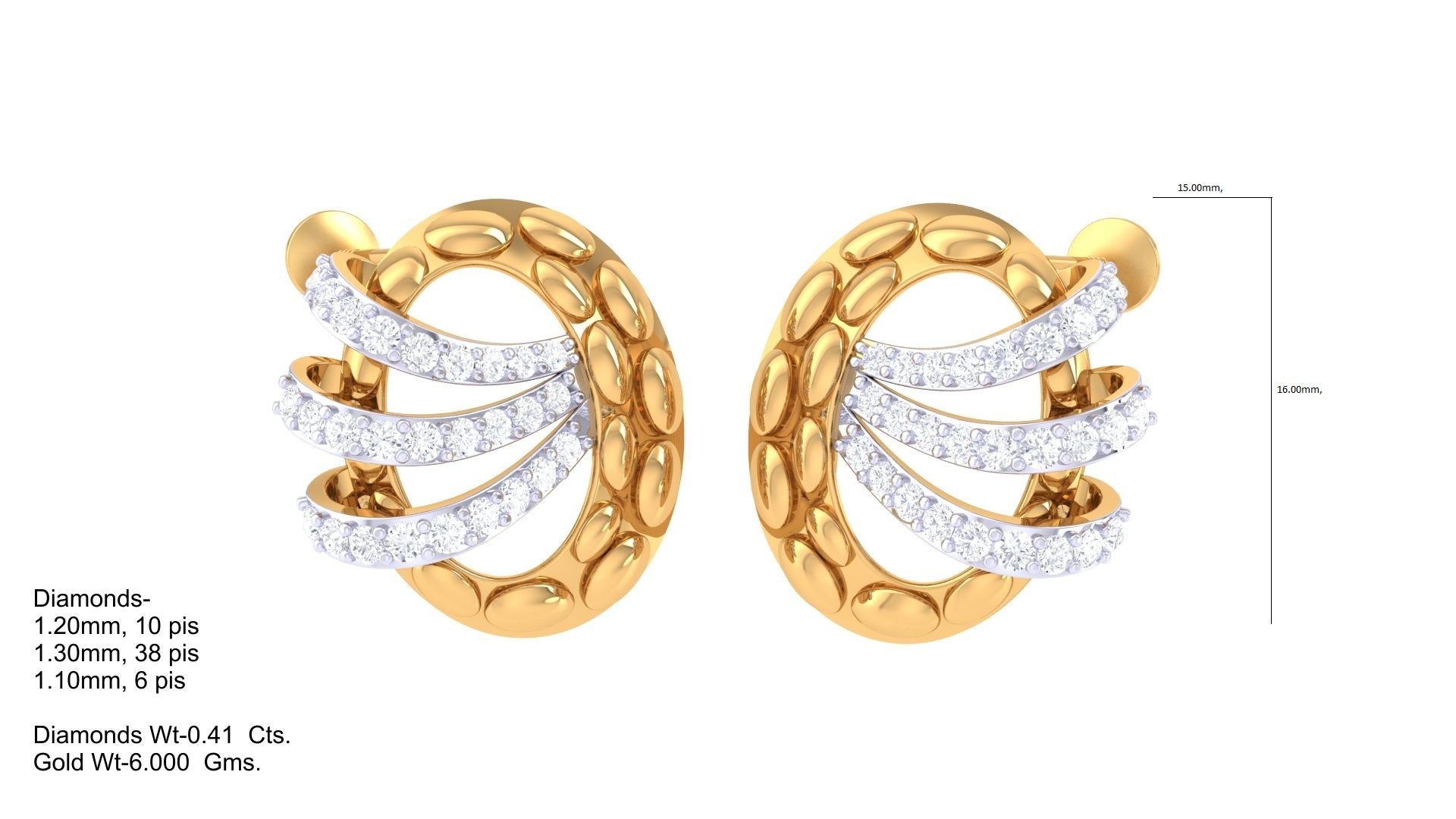 Dancing Comet Ribbon Curve Earrings