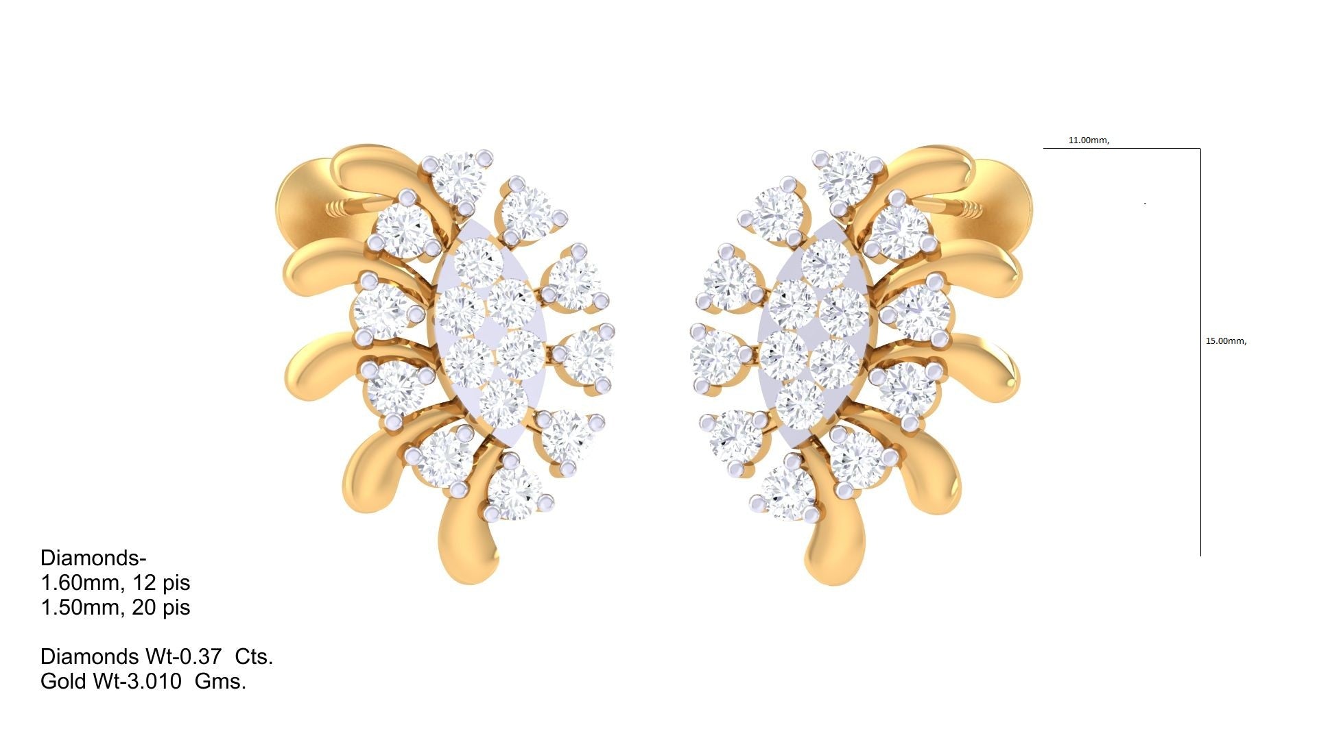 Sunburst Petal Marquise Center Earrings