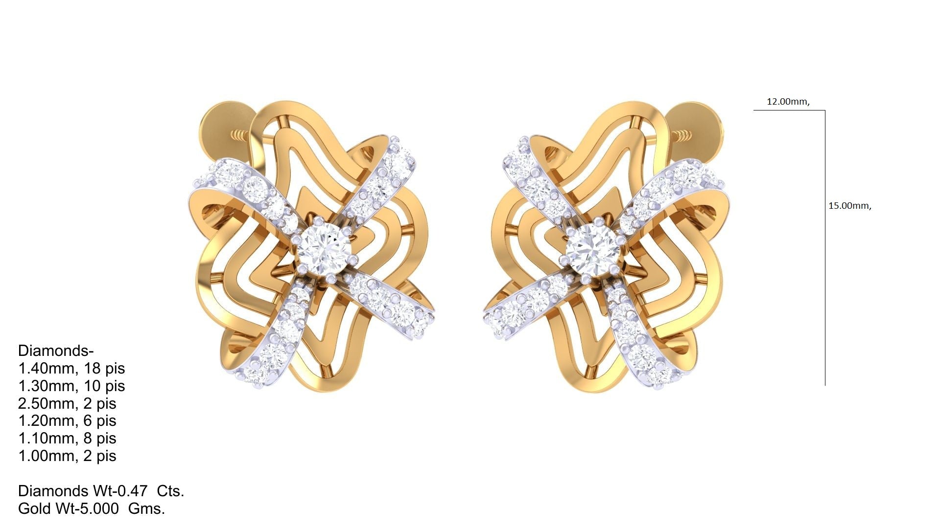 Cookie Cross Diamond Earrings