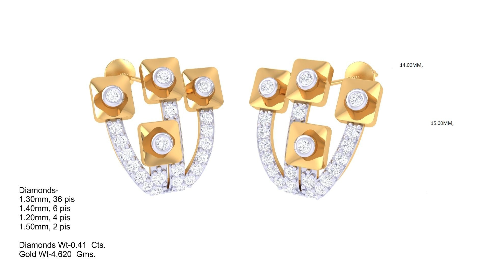 Abstract Petal Diamond Touch Earrings