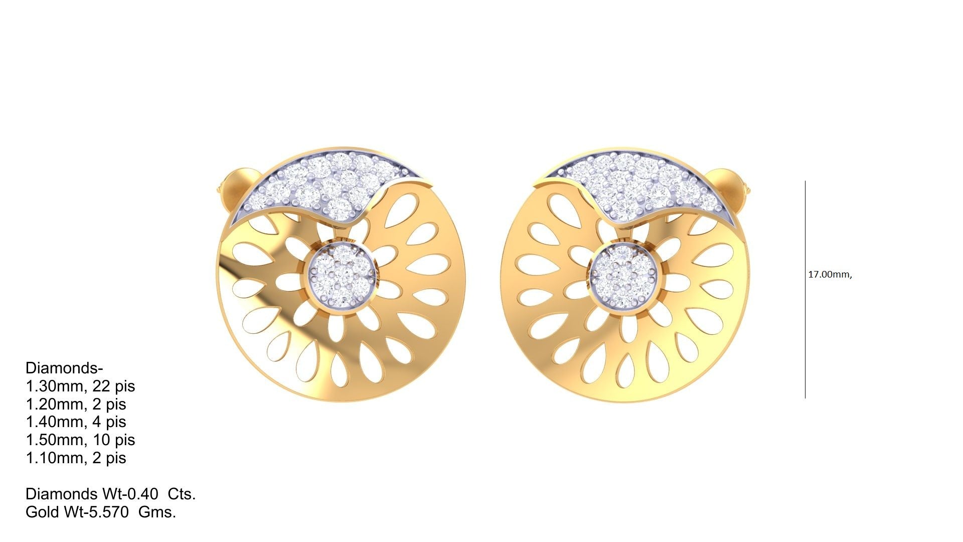 Sunburst Circle Diamond Earrings