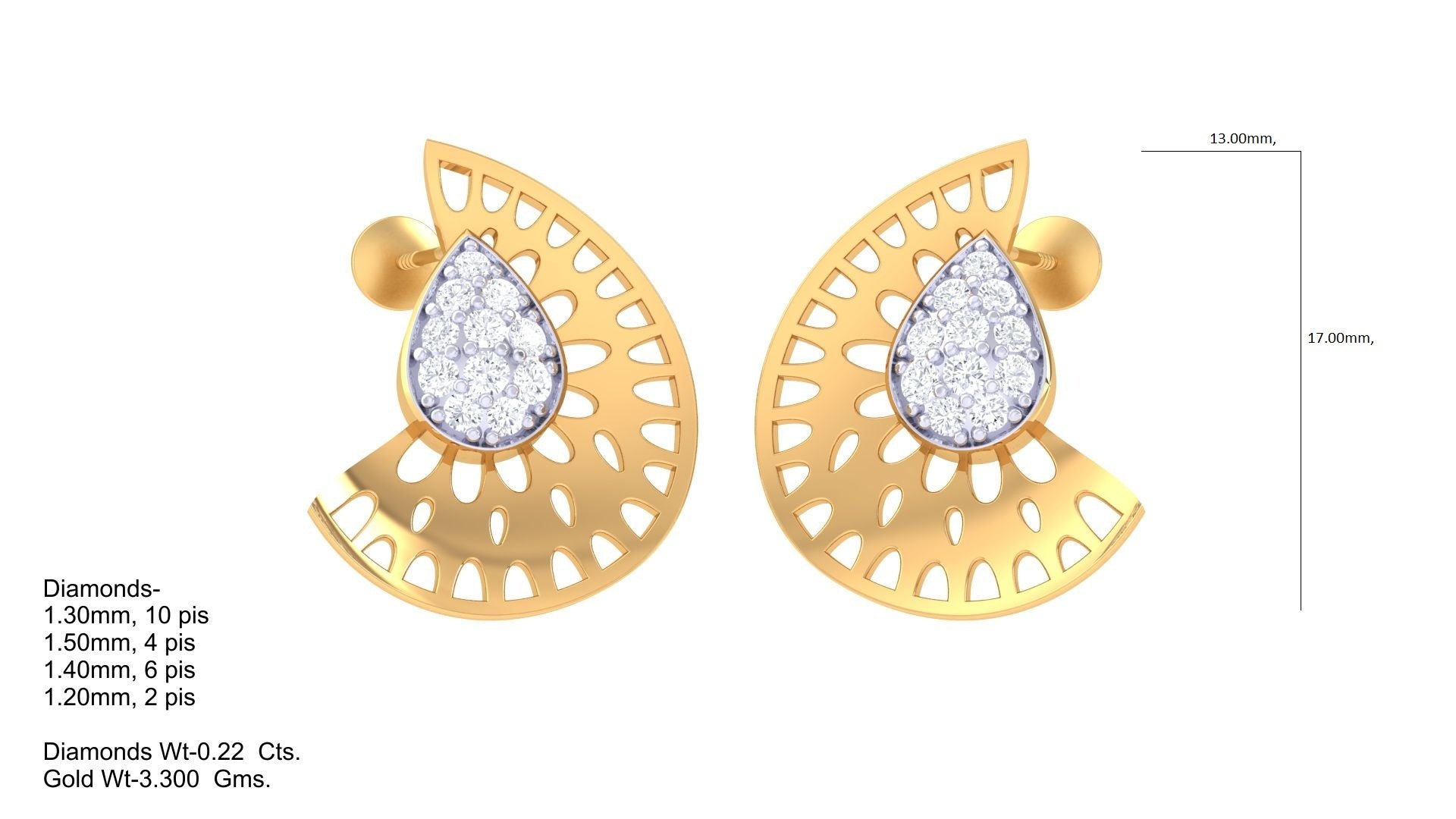Pear Center Cutout Earrings