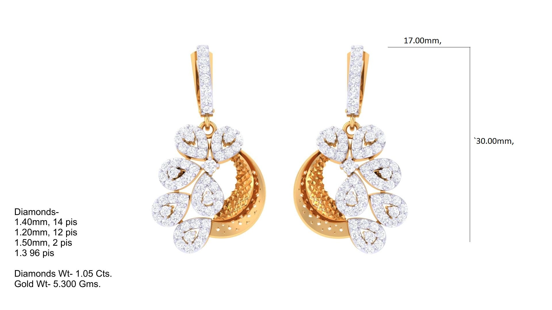 Leaflet Shine Statement Earrings