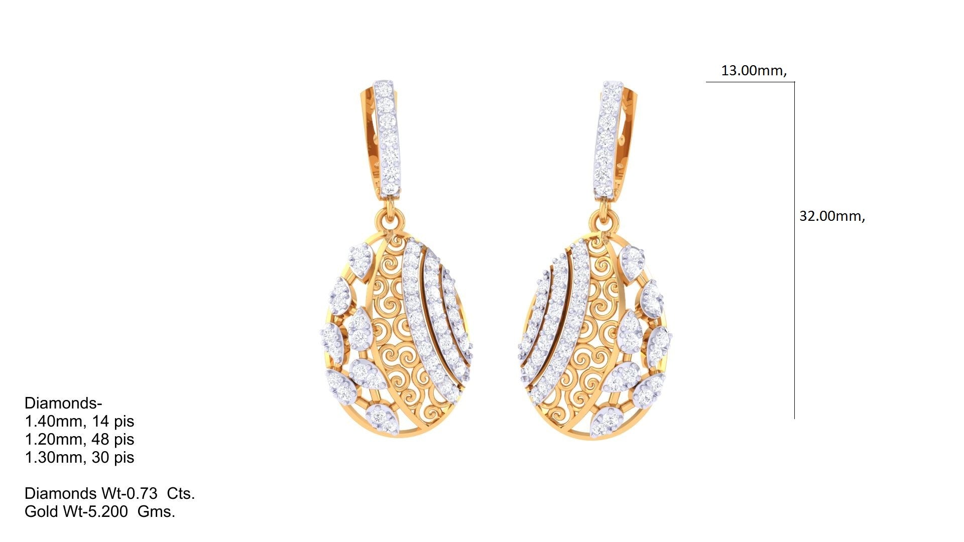 Vine Crest Diamond Teardrops