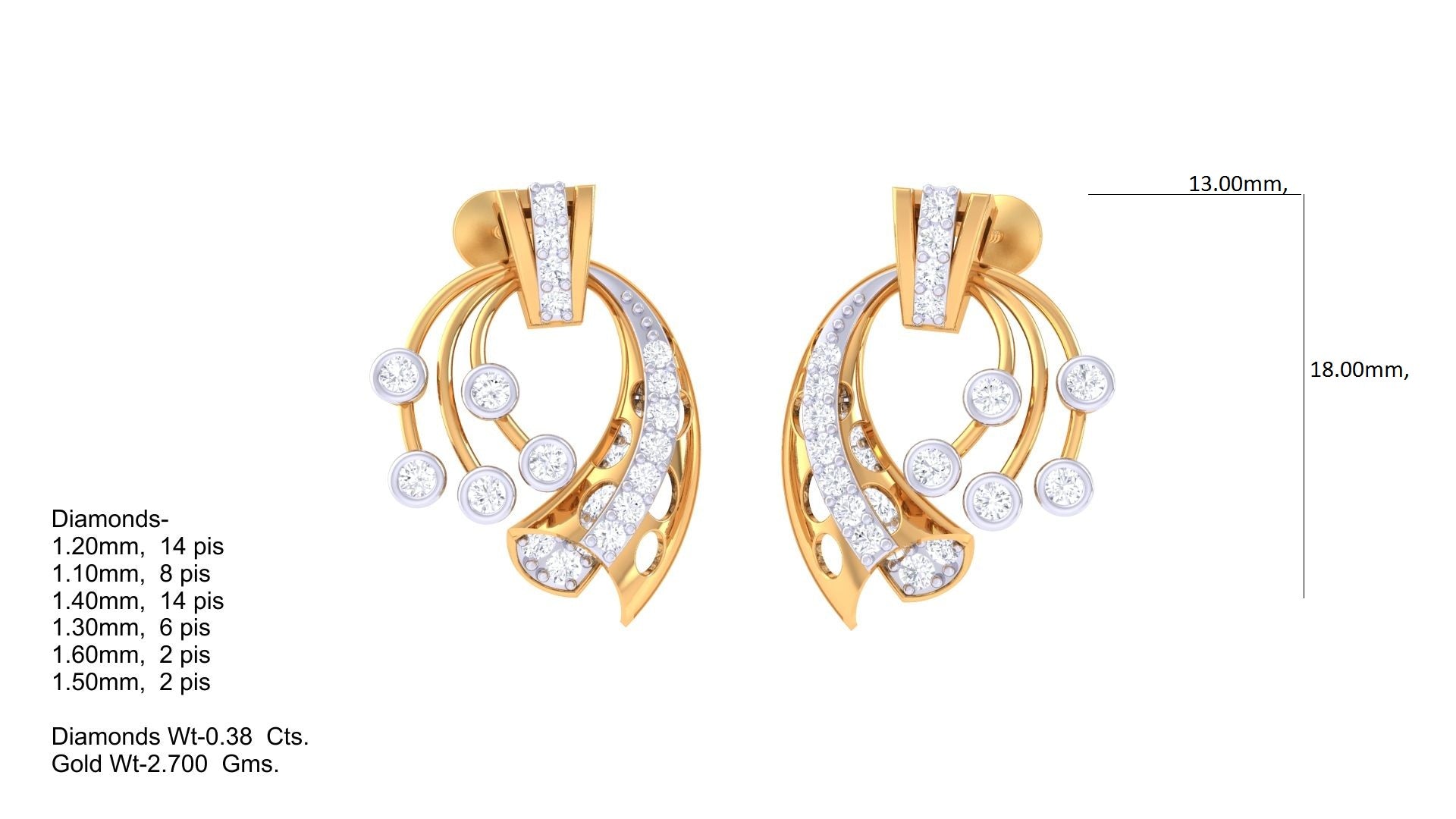 Dynamic Swirl Diamond Earrings