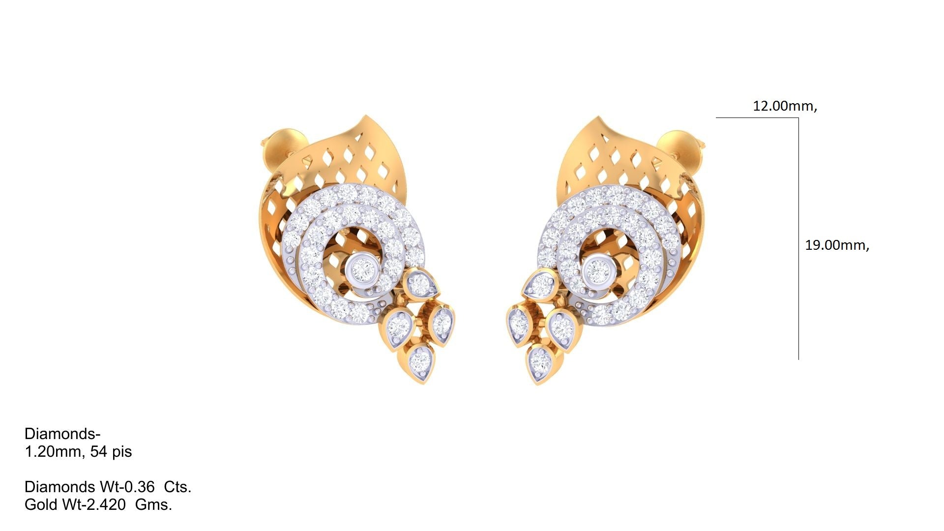 Diamond Cascade Circle Earrings