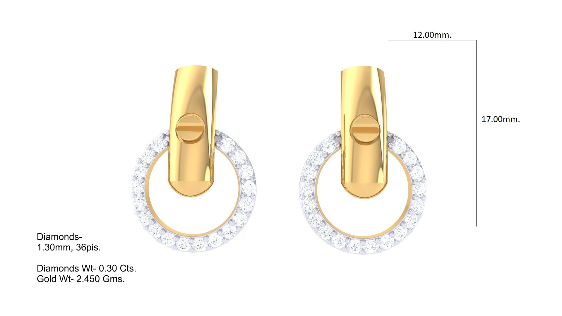 Gold Hoop Sparkle Diamond Earrings