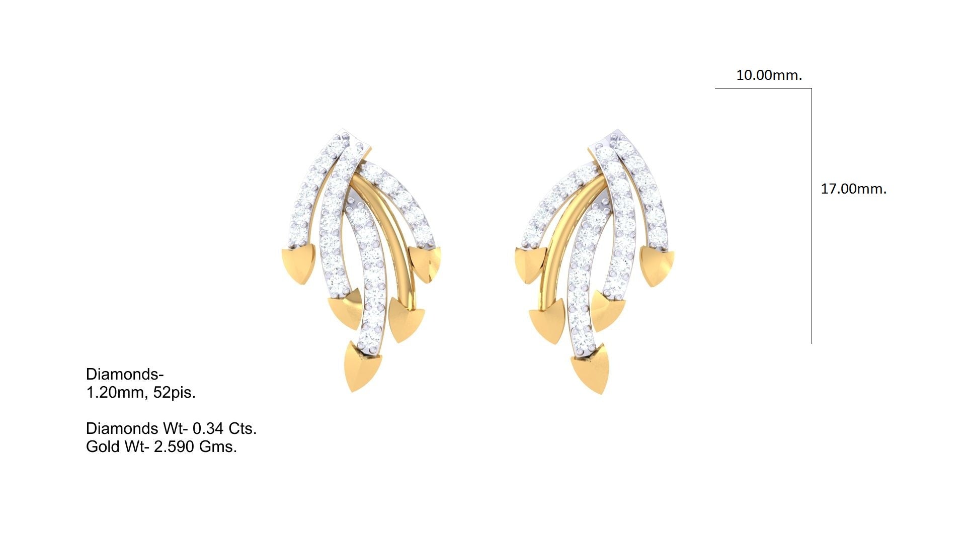 Golden Feather Cascade earrings