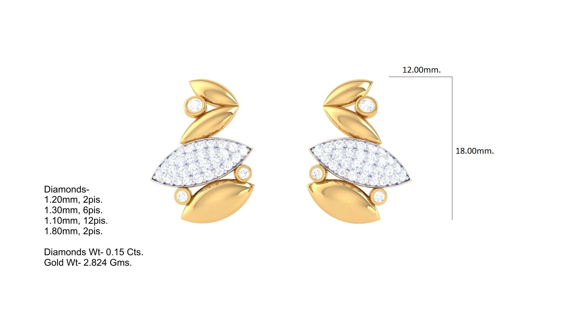 Abstract Two-Tone Leaf Earrings