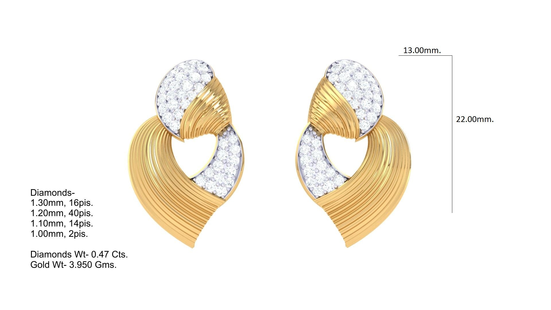 Sparkling Diamond Leaf Earrings