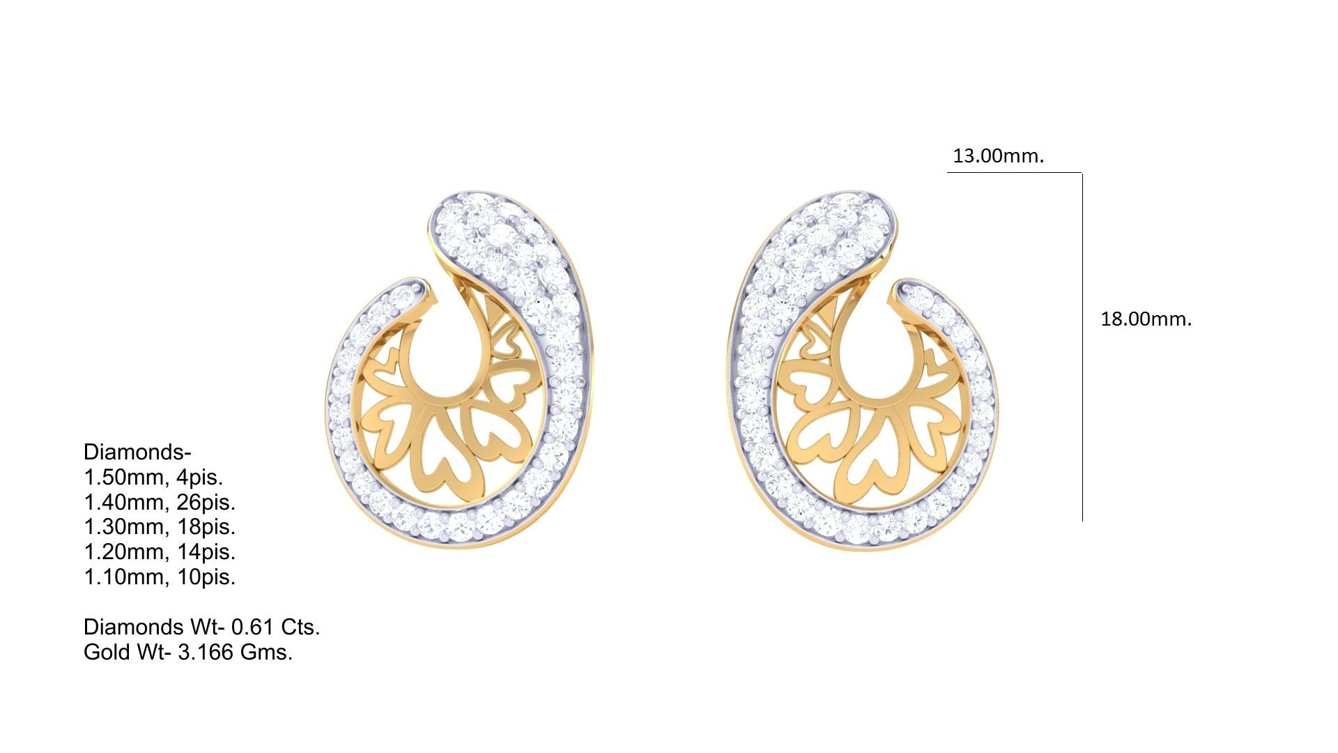 Diamond Edge Teardrop Earrings