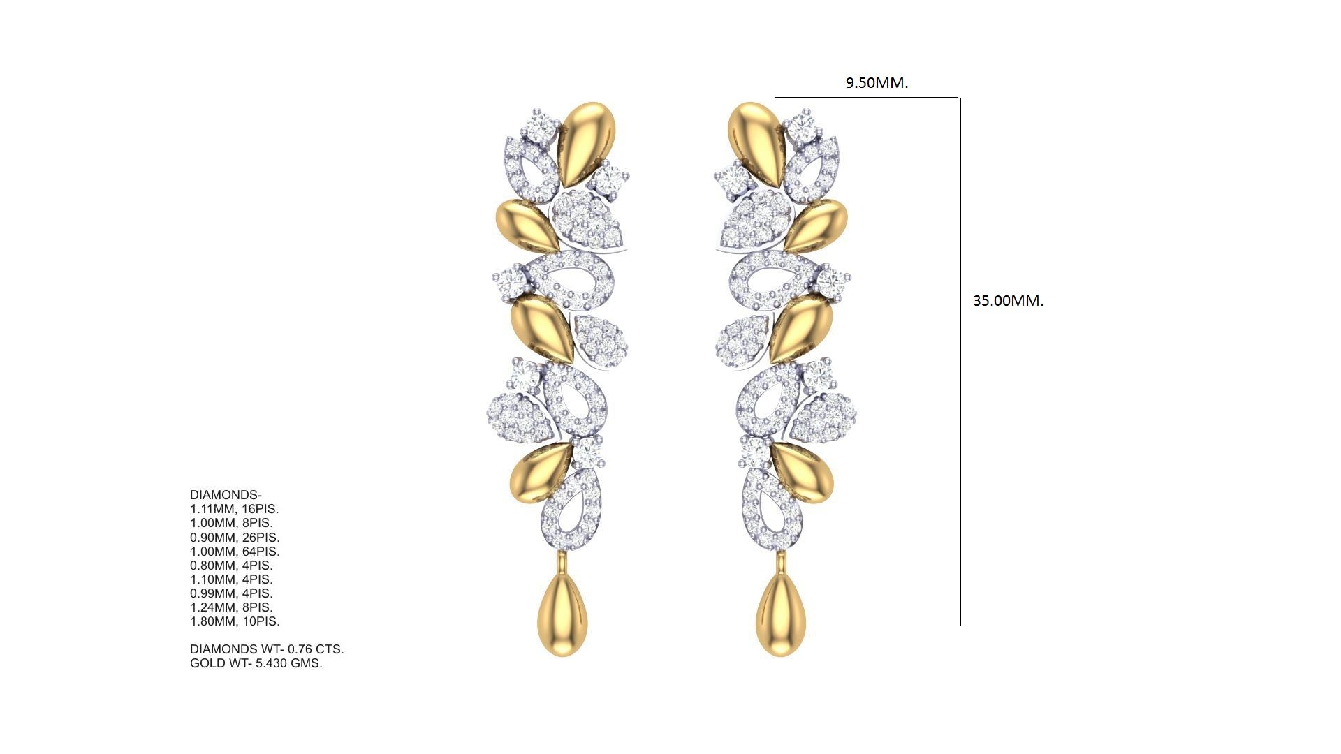 Marquise Diamond Floral Earrings