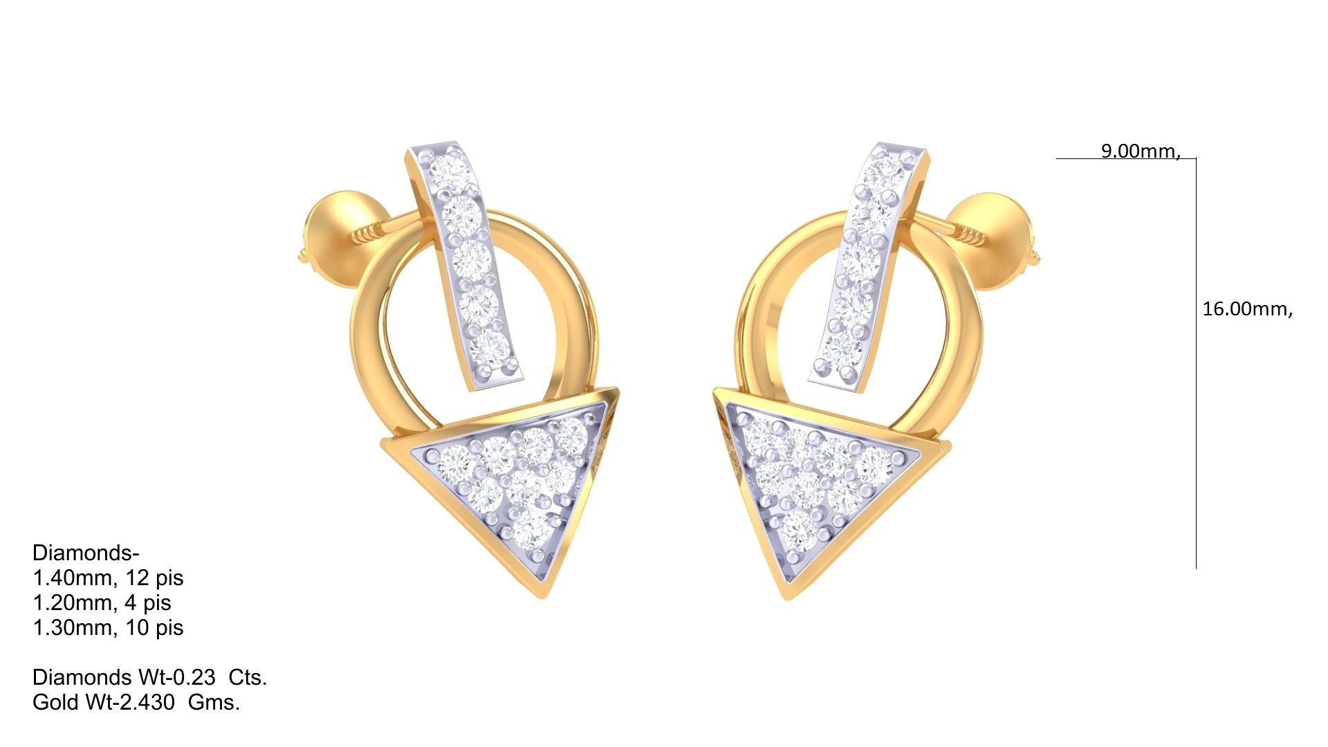Royal Arrow Diamond Studded Earrings