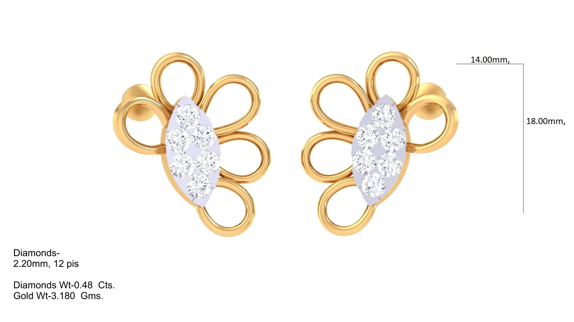 Marquise Center Loop Blossom Earrings