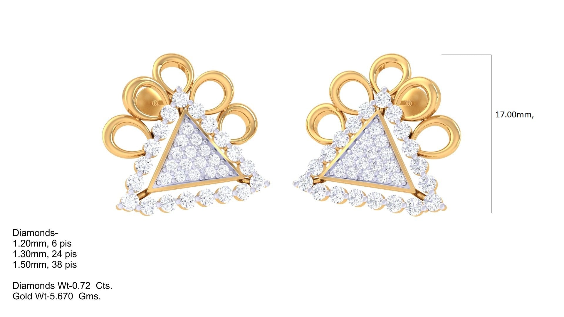 Shimmering Triangle Statement Drop Earrings