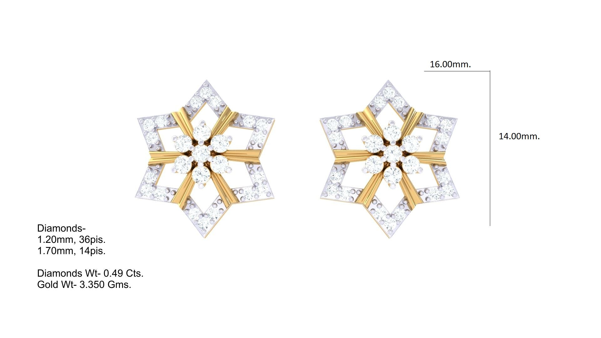 Snowflake Sparkle Diamond Earrings