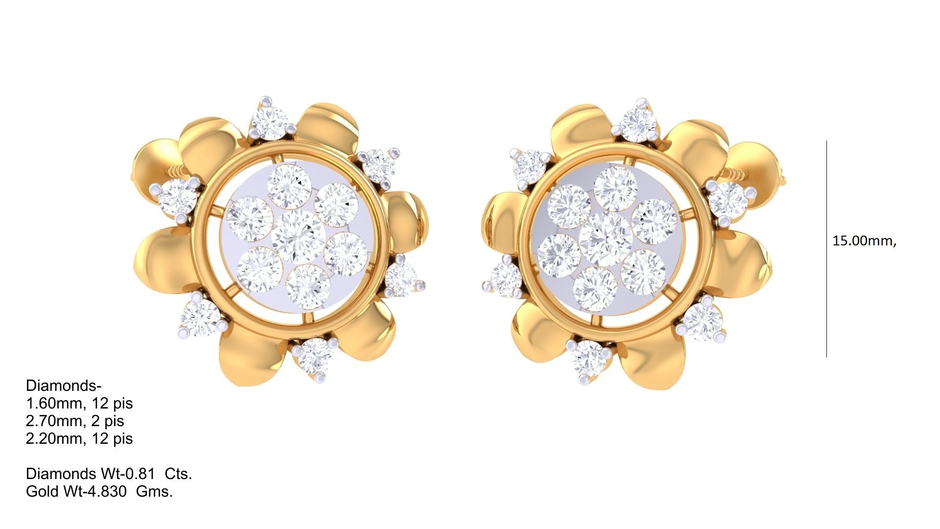 Blooming Sun Diamond Earrings