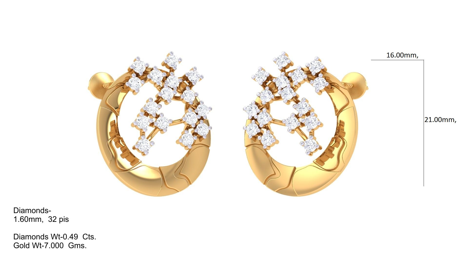 Elegant Round Sparkle Statement Earrings