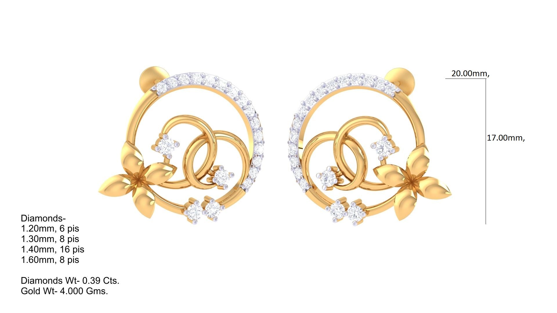 Semi Circle Love Diamond Earrings