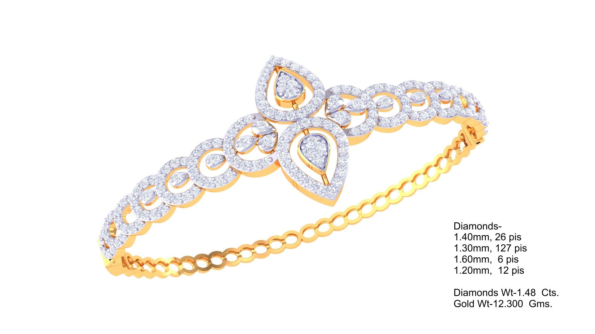 Elegant Dewdrop Motif Bangle