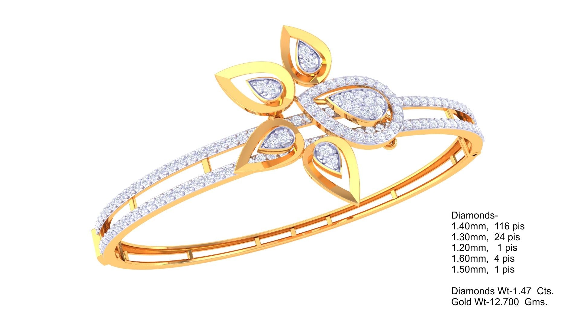 Petal Cluster Diamond Bangles