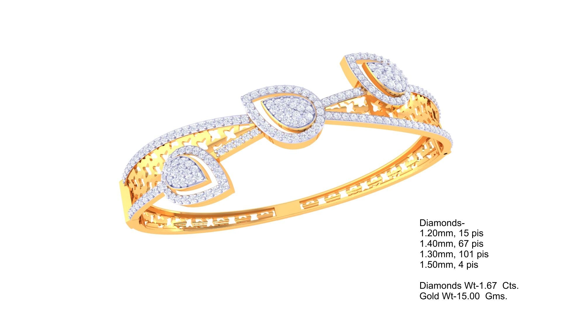 Triple Teardrop Diamond Bangles