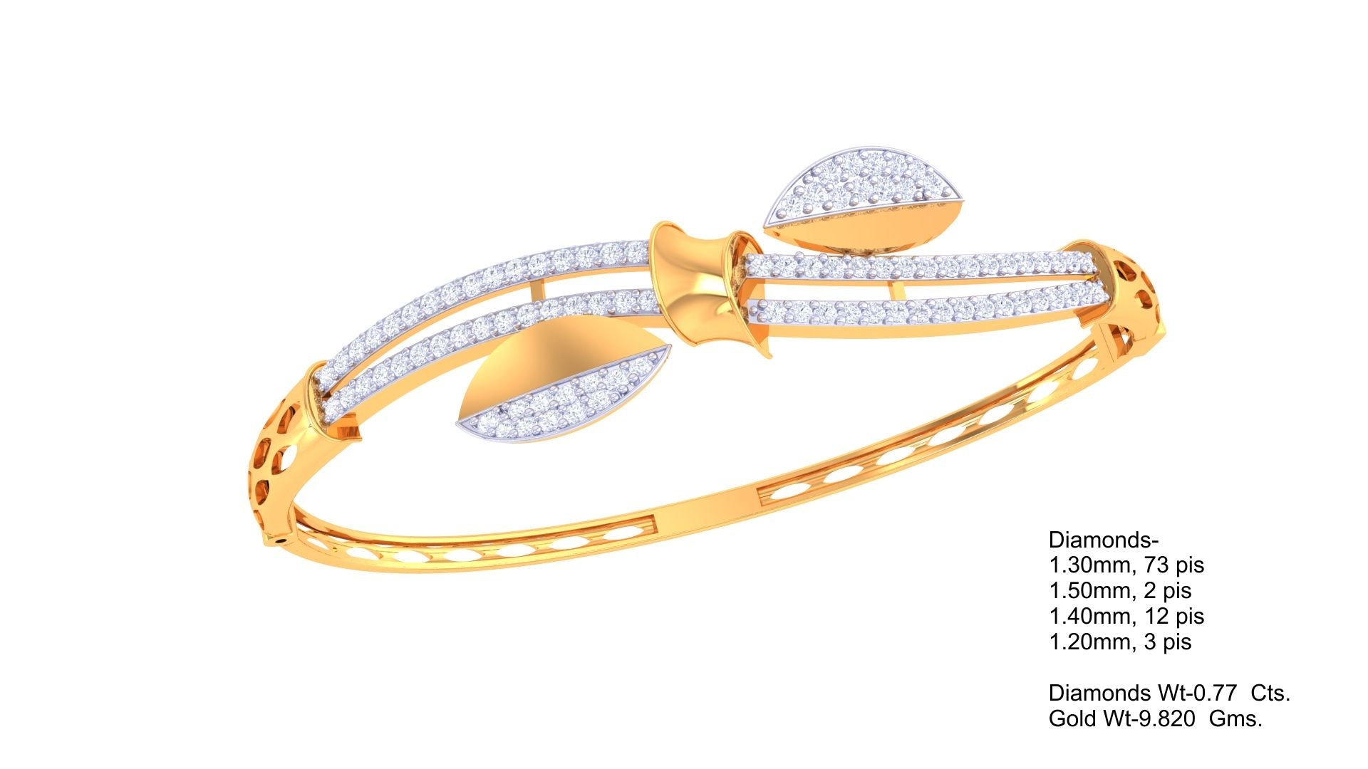 Leafy Bow Diamond Bangles