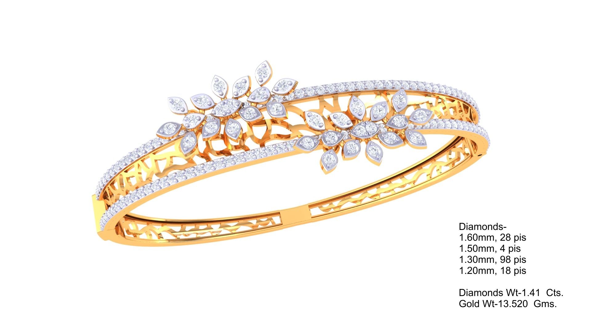 Dewdrop Leaf Diamond Bangles