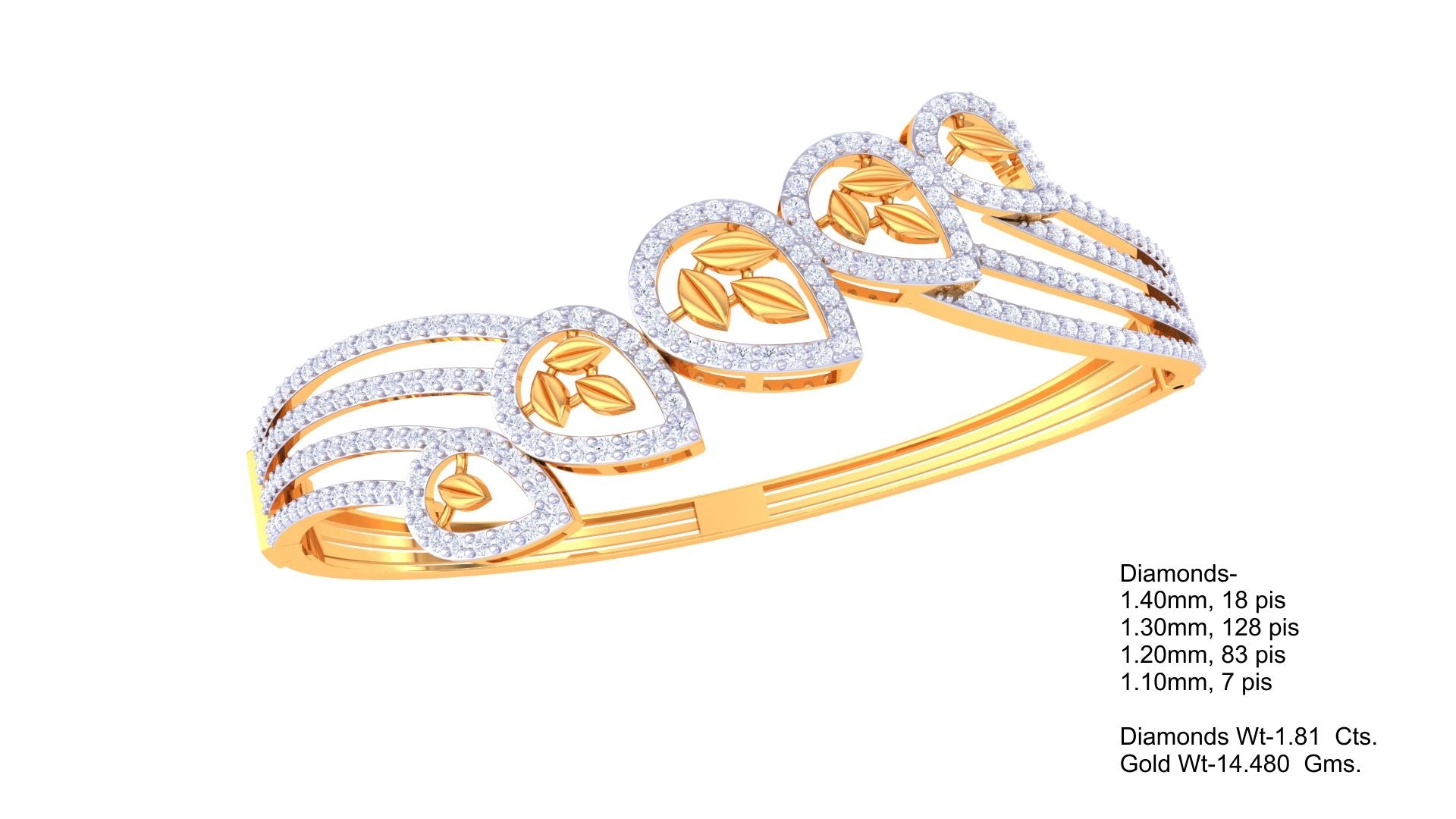Lustrous Leafline Diamond Bangles