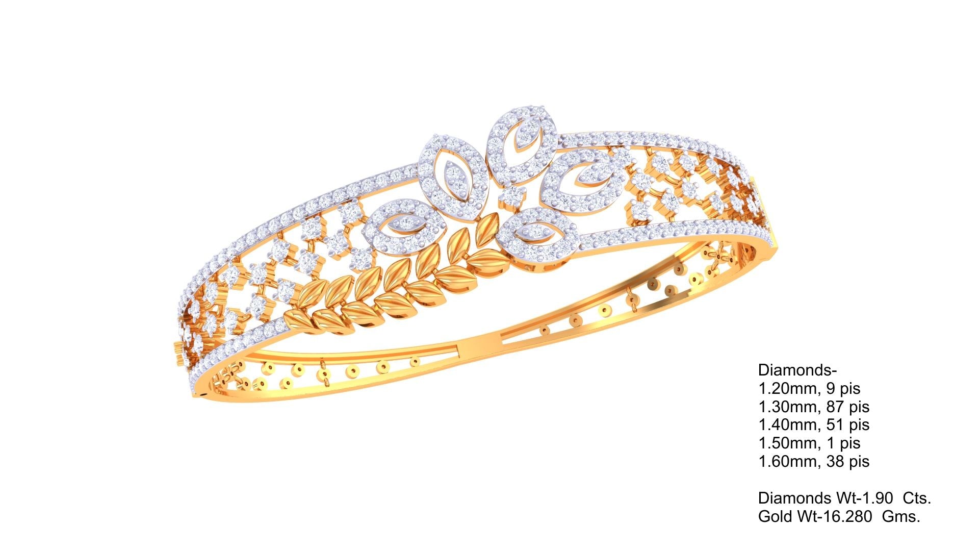 Openwork Shine Diamond Bangles