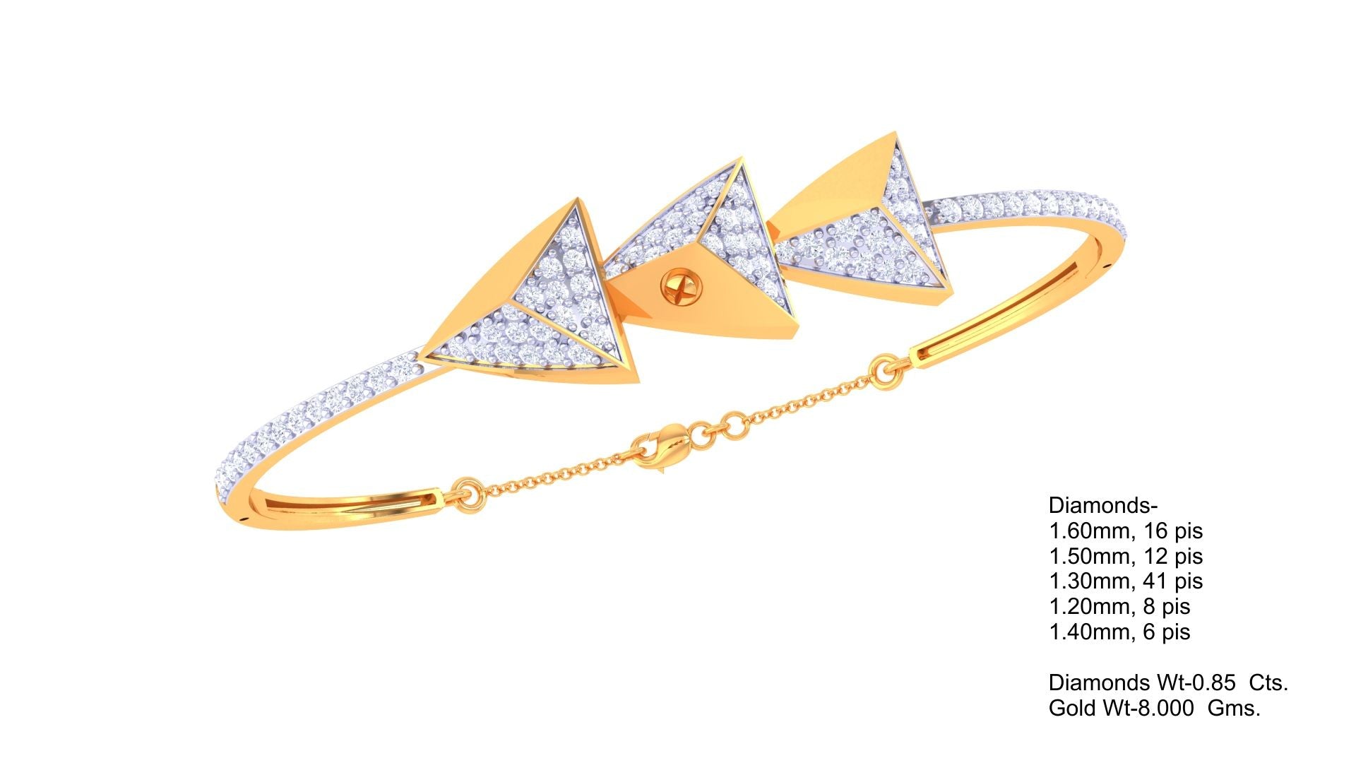 Triple Triangle Diamond Bangles
