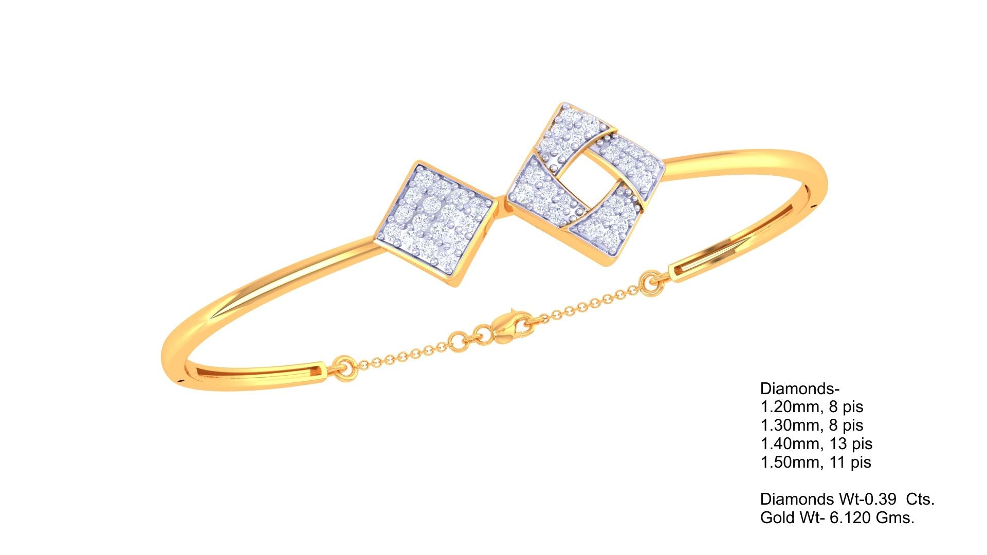 Open Square Diamond Bangles