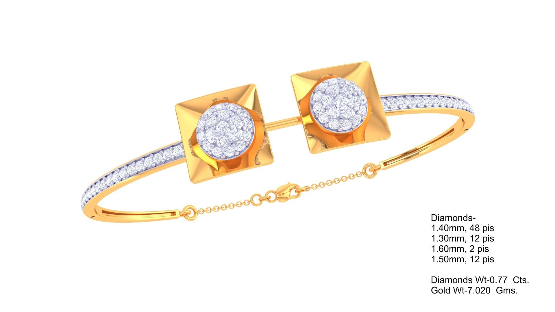 Square Duo Diamond Bangles