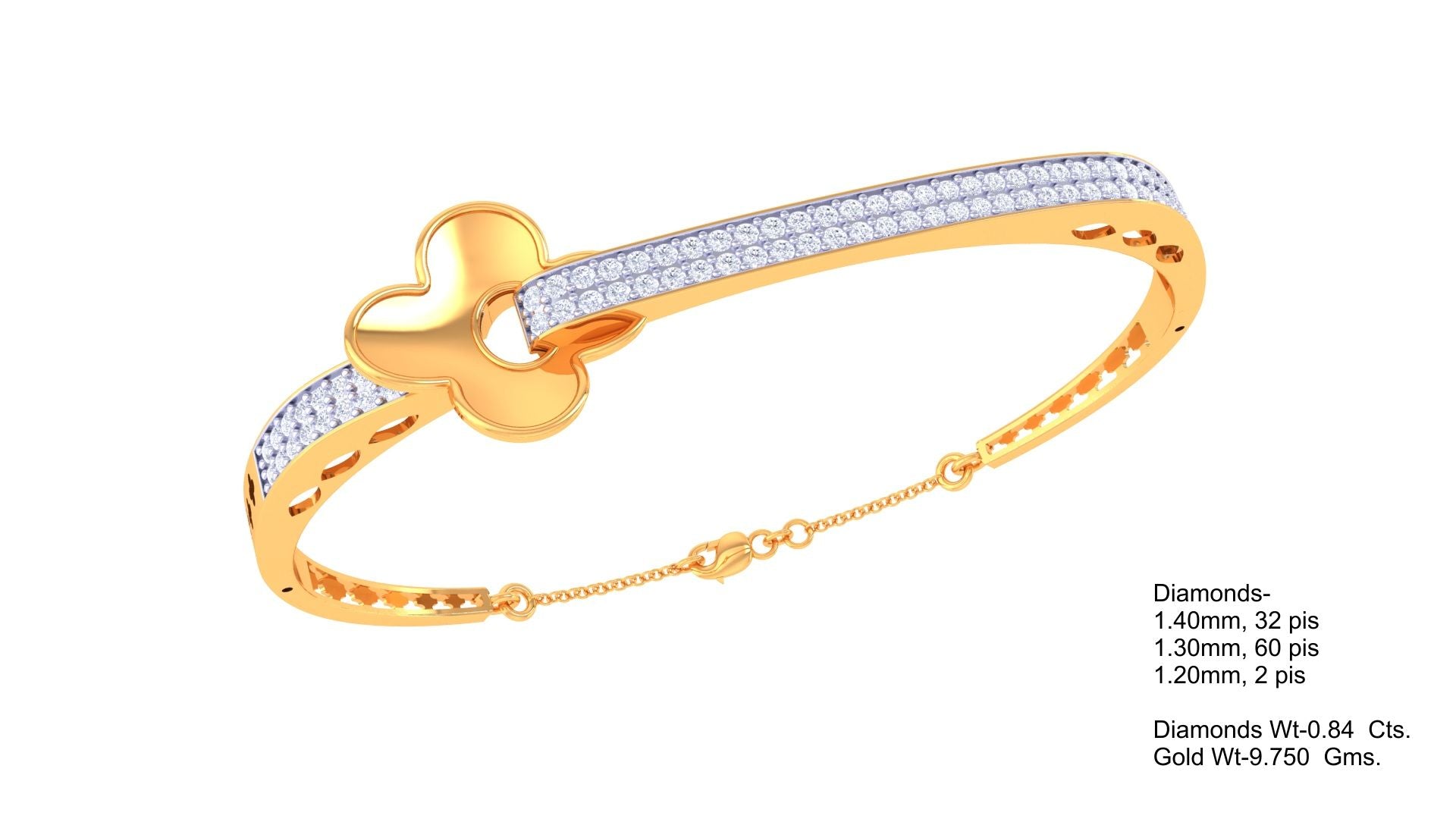 Heart Charm Diamond Bangles