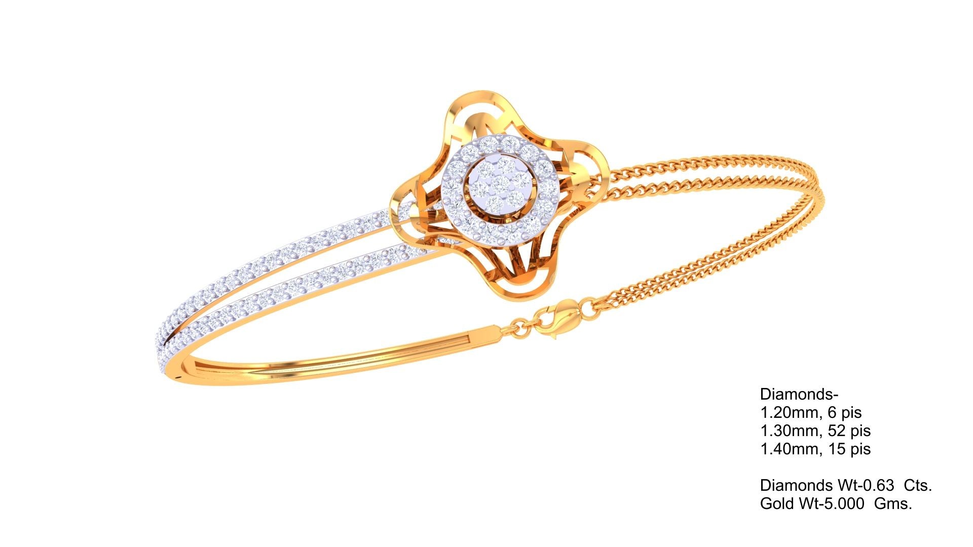 Central Halo Shine Diamond Bangles