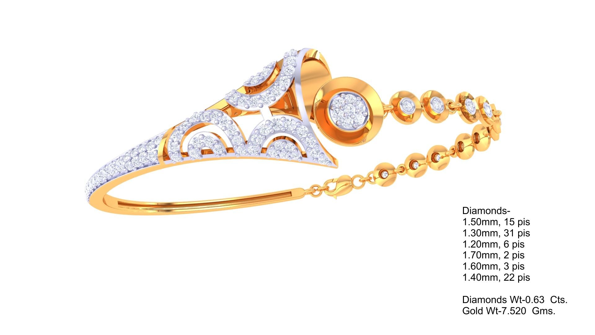 Triad Motif Diamond Bangles