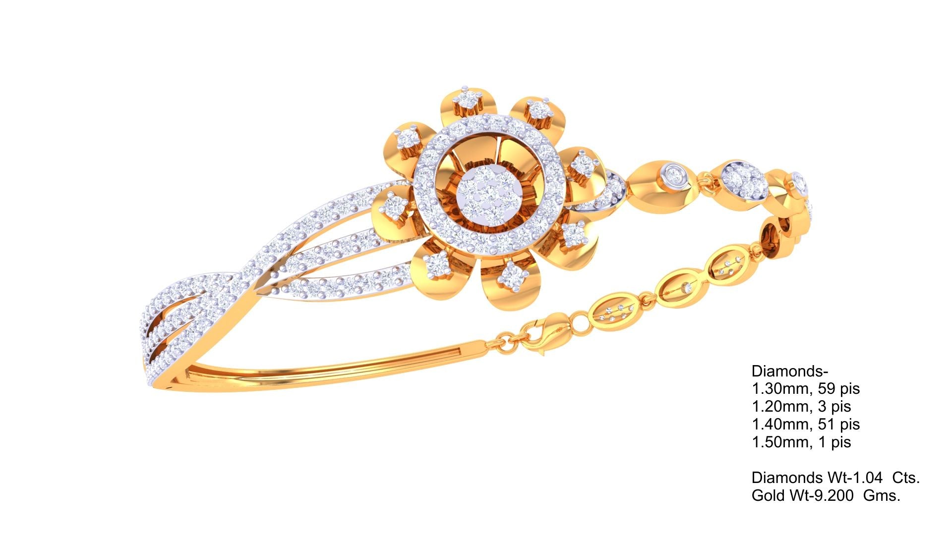 Celestial Petal Diamond Bangles