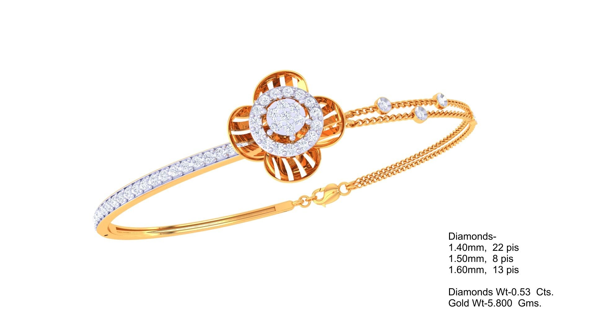 Radiant Flora Diamond Bangles