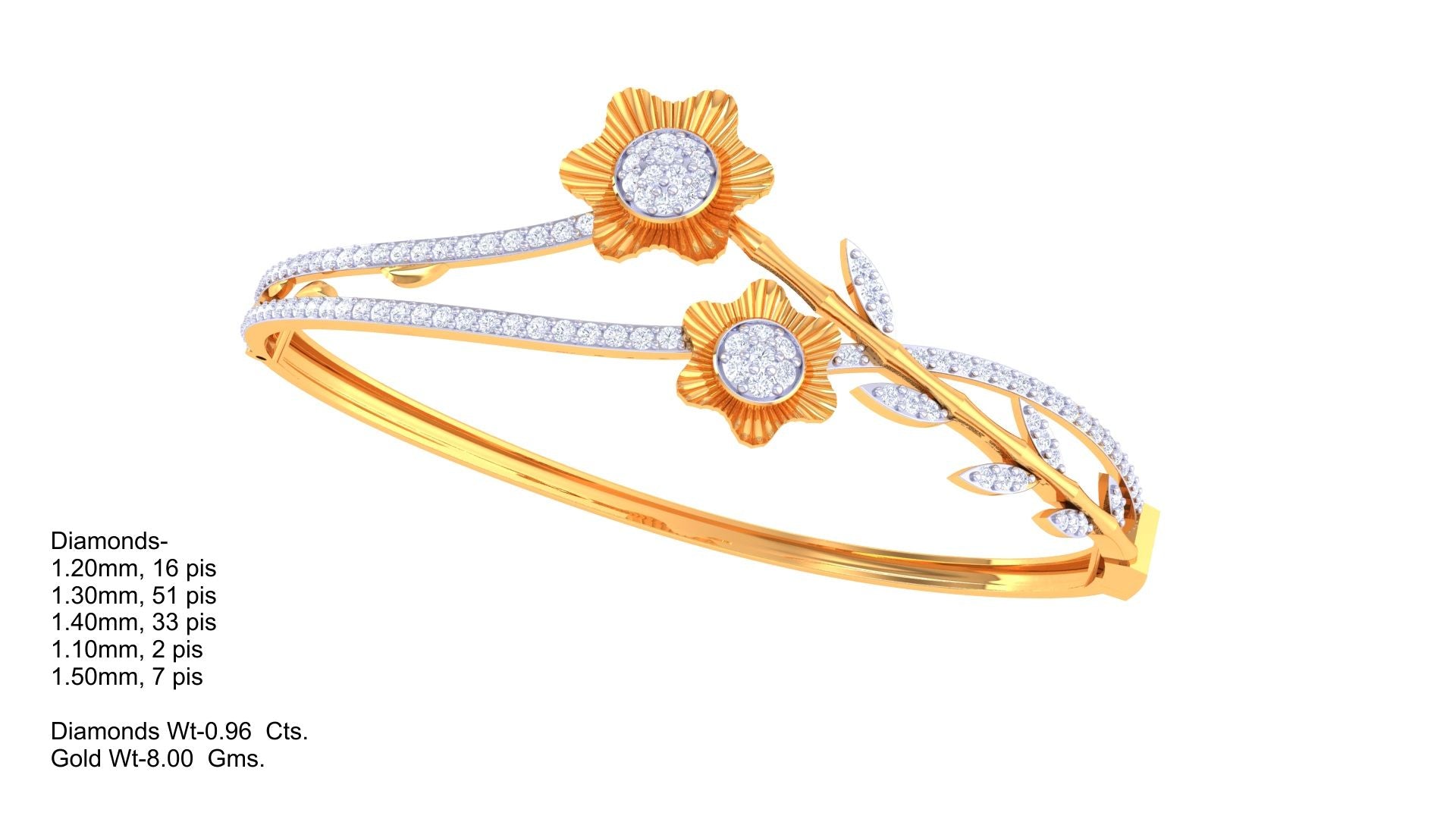 Twilight Blossom Diamond Bangles