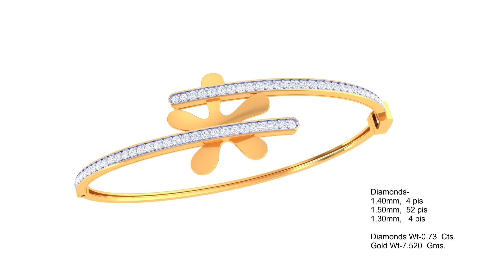 Parallel Bloom Diamond Bangles