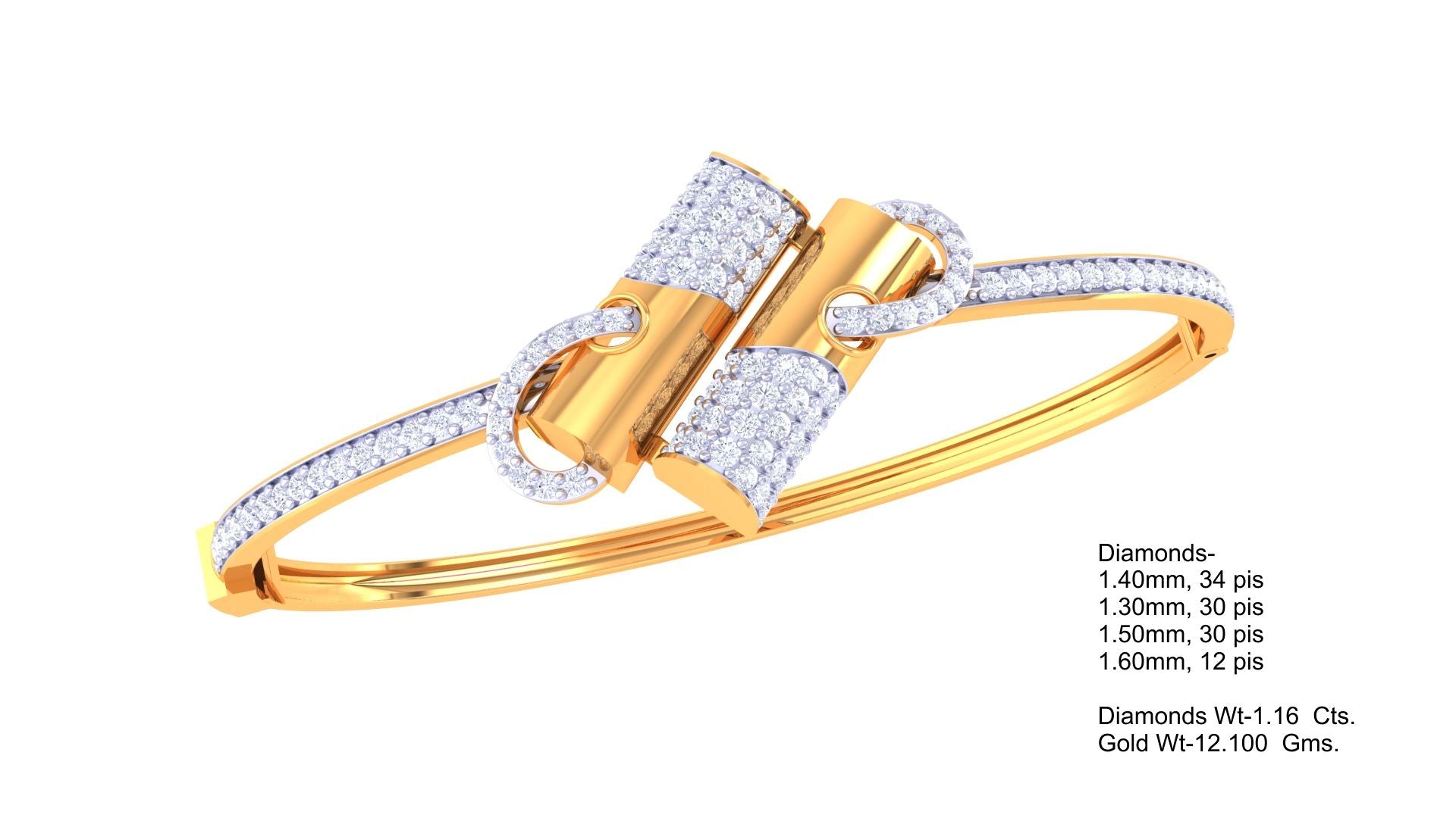 Cylindro Loop Diamond Bangles