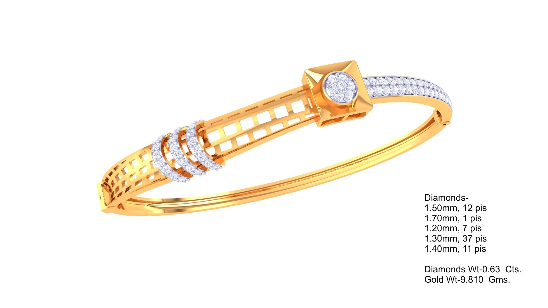 HexaGrid Harmony Diamond Bangles