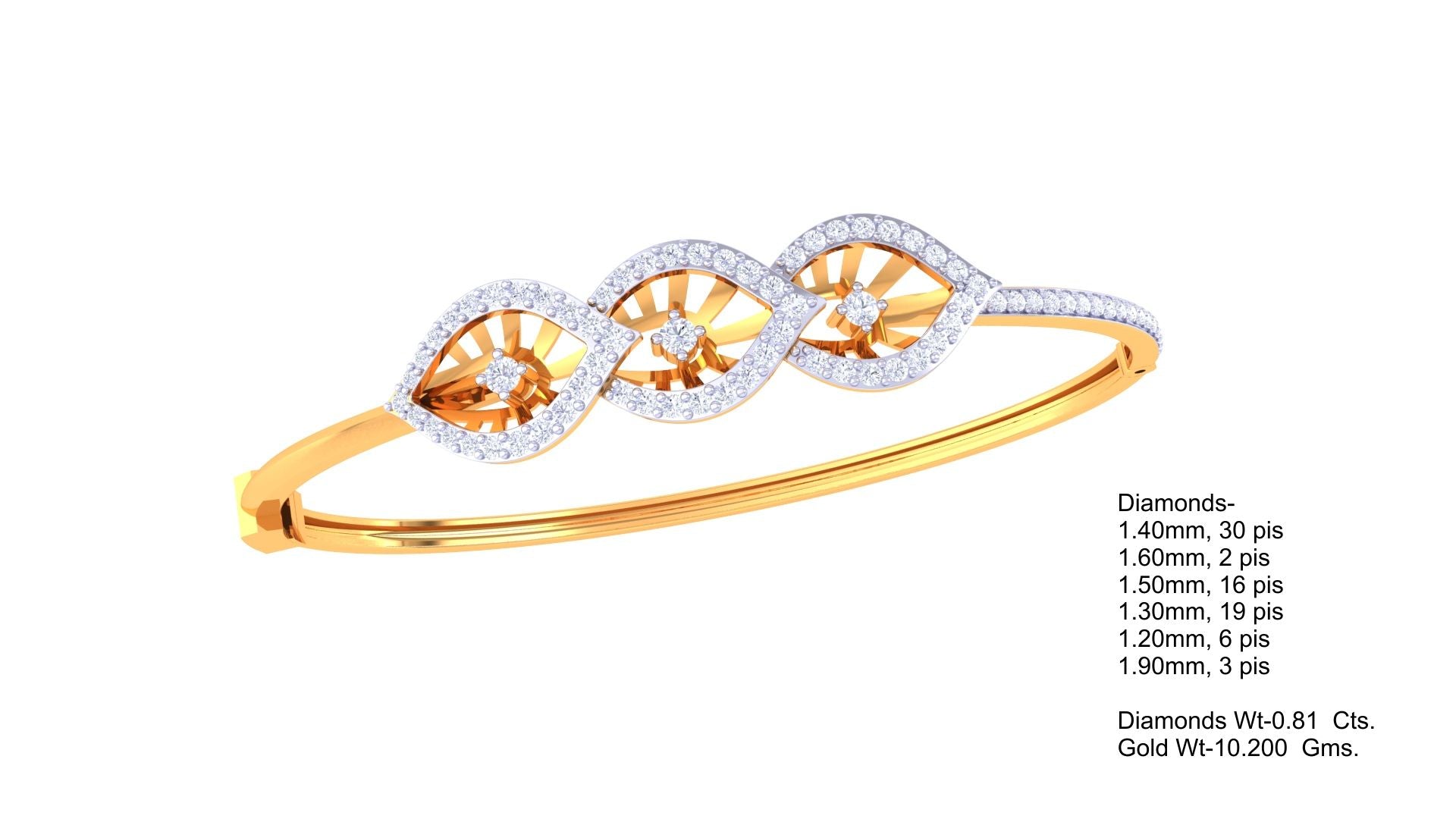 Luminous Eyelet Diamond Bangles