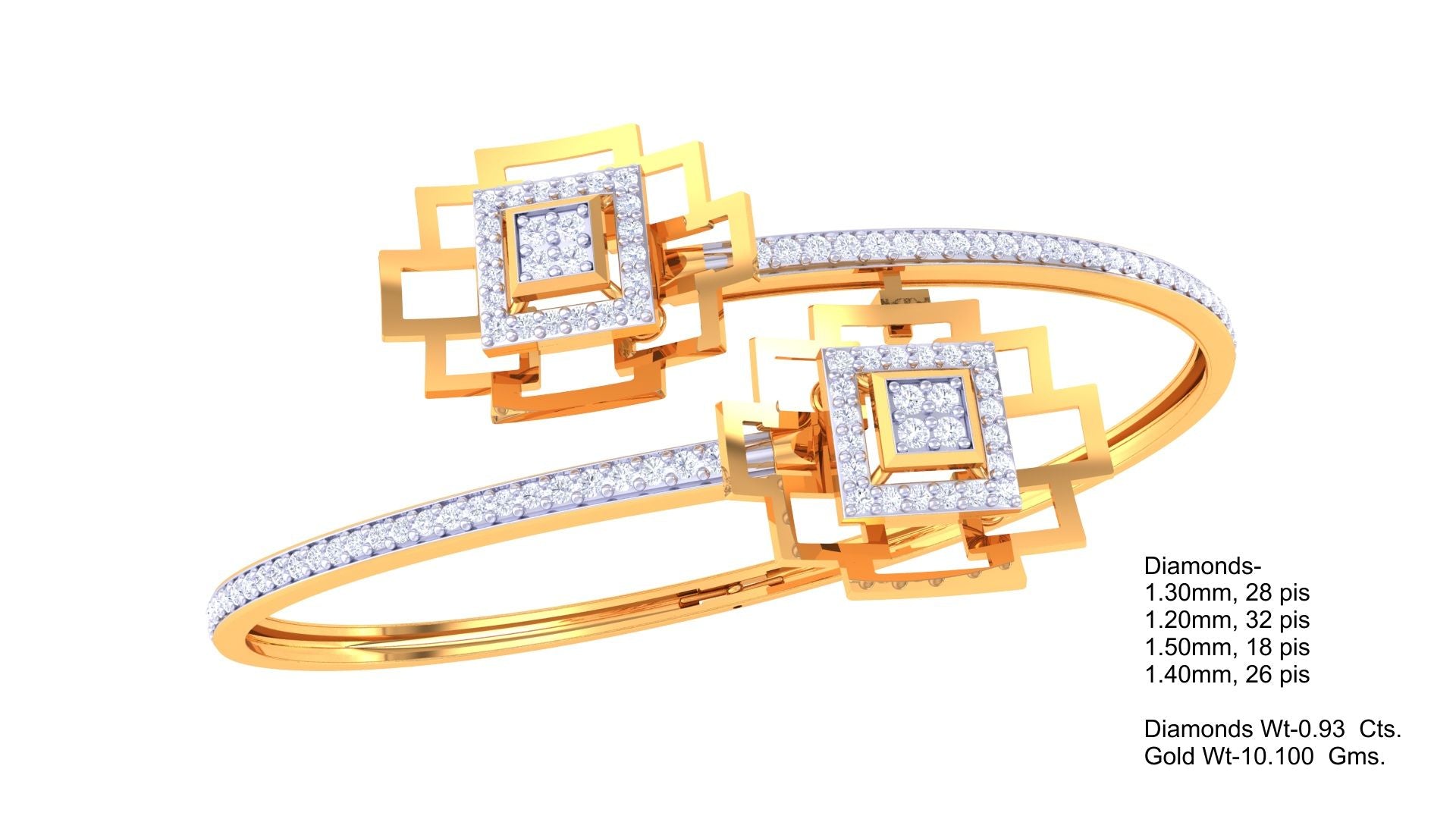 Square Symphony Diamond Bangles